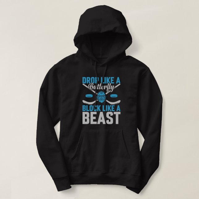 Hockey Goal Block som en Beast Hoodie (Design framsida)