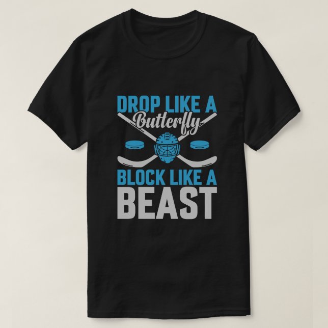 Hockey Goal Block som en Beast T Shirt (Design framsida)