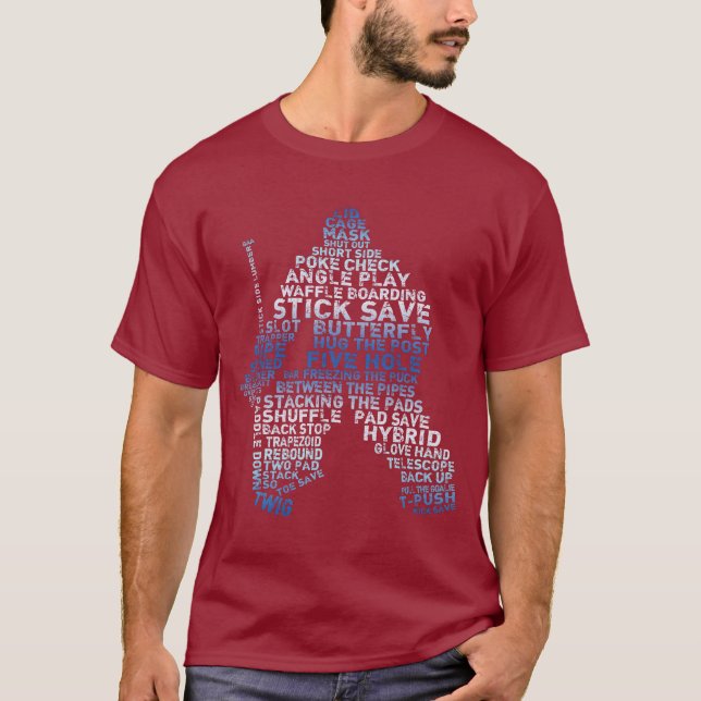 Hockey Goalie Calligram Tee (Framsida)
