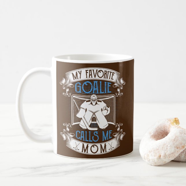 Hockey Goalie Favorite anropar Mamma Mammor Gift Kaffemugg (Med munk)