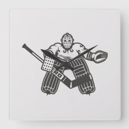 Hockey Goalie Fyrkantig Klocka