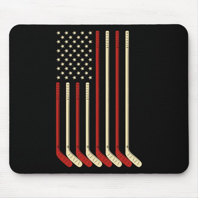 Hockey Goalie Gift Usa Flag Hockey Stick Ice Hocke Musmatta (Framsidan)