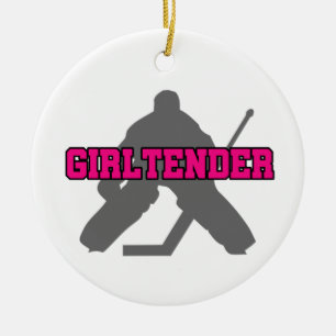 Hockey Goalie Girltender Julgransprydnad Keramik