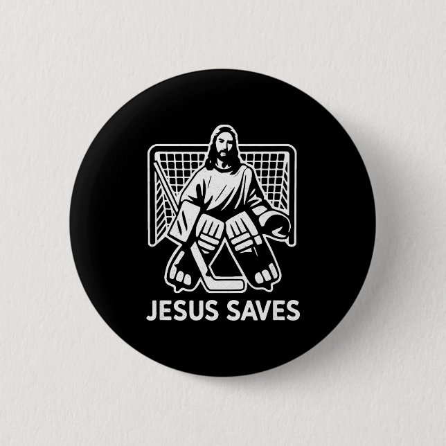 Hockey Goalie Goalkeeper Jesus Saves Christian Hoc Knapp (Framsida)