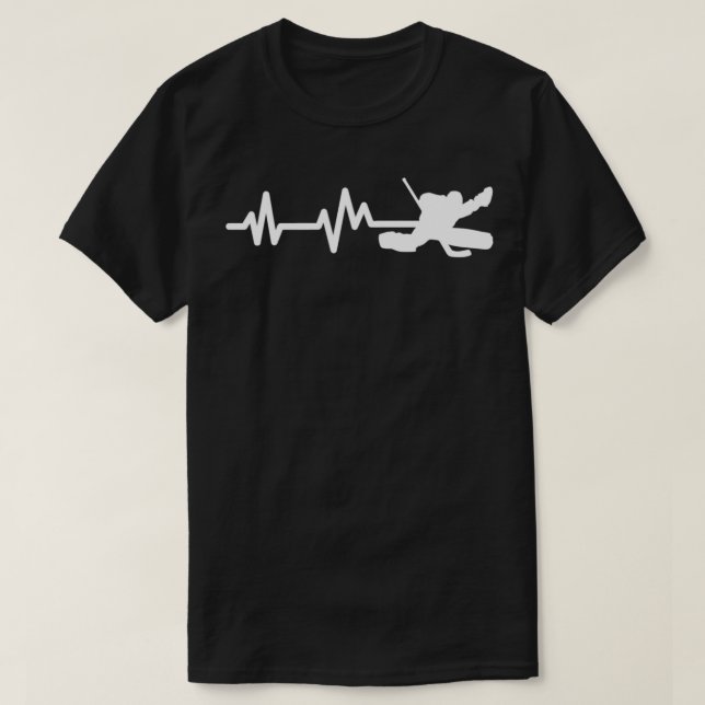 Hockey Goalie Heartslag Ice Hockey Goalie T Shirt (Design framsida)