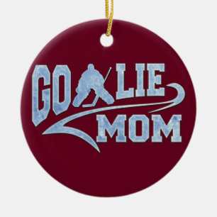 Hockey Goalie Mamma Athletic Svan Julgransprydnad Keramik