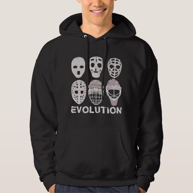 Hockey Goalie Mask Evolution Hoodie (Framsida)