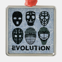 Hockey Goalie Mask Evolution Julgransprydnad Metall