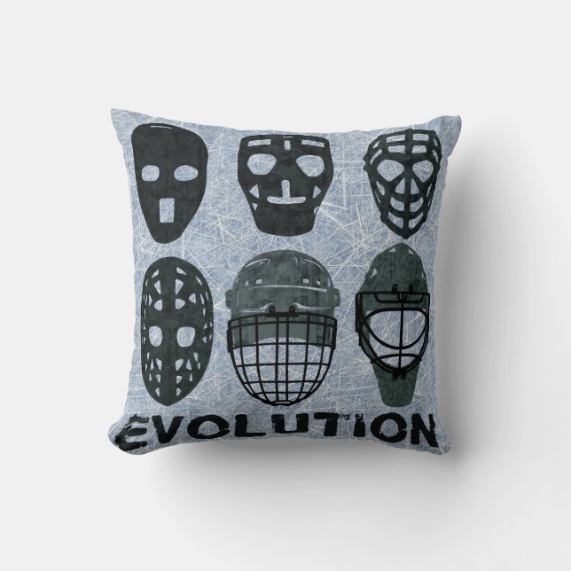 Hockey Goalie Mask Evolution Kudde (Framsida)