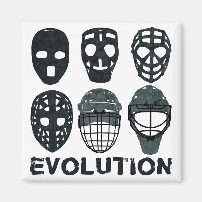Hockey Goalie Mask Evolution Magnet (Framsidan)