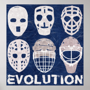 Hockey Goalie Mask Evolution Poster