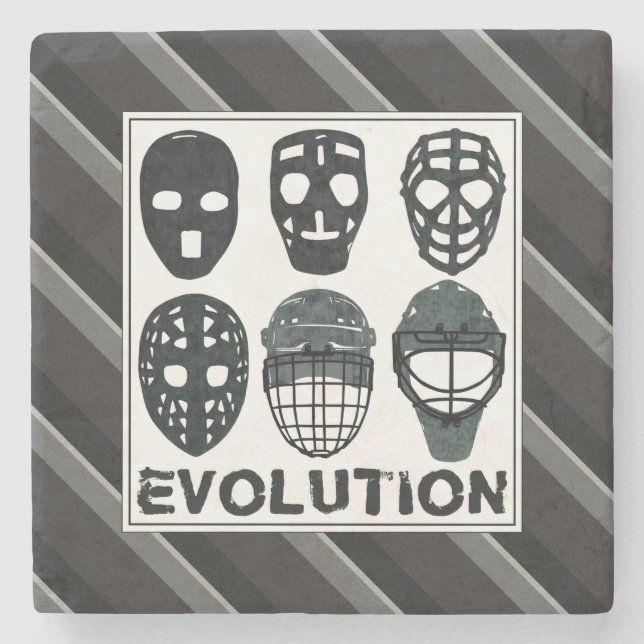 Hockey Goalie Mask Evolution Stone Underlägg (Framsidan)