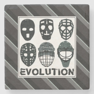 Hockey Goalie Mask Evolution Stone Underlägg Sten