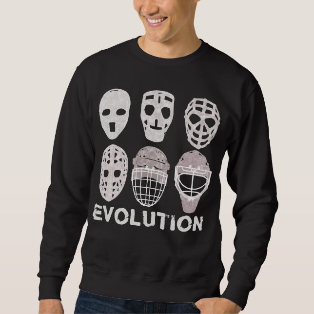 Hockey Goalie Mask Evolution Sweatshirt (Framsida)