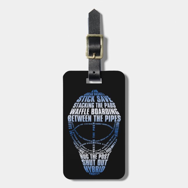 Hockey Goalie Mask Luggage Tag Bagagebricka (Vertikal Framsida)