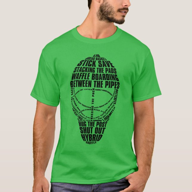 Hockey Goalie Mask Ord Art Tee Shirt (Framsida)
