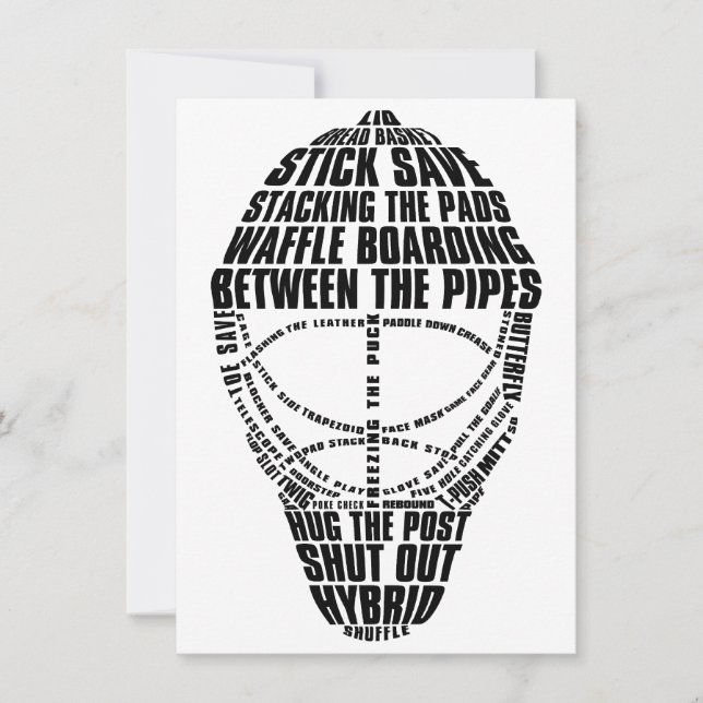 Hockey Goalie Mask Party-inbjudningar Inbjudningar (Framsida)