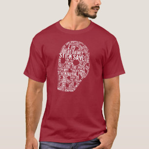 Hockey Goalie Mask Text T-Shirt, Namn och nummer Tee