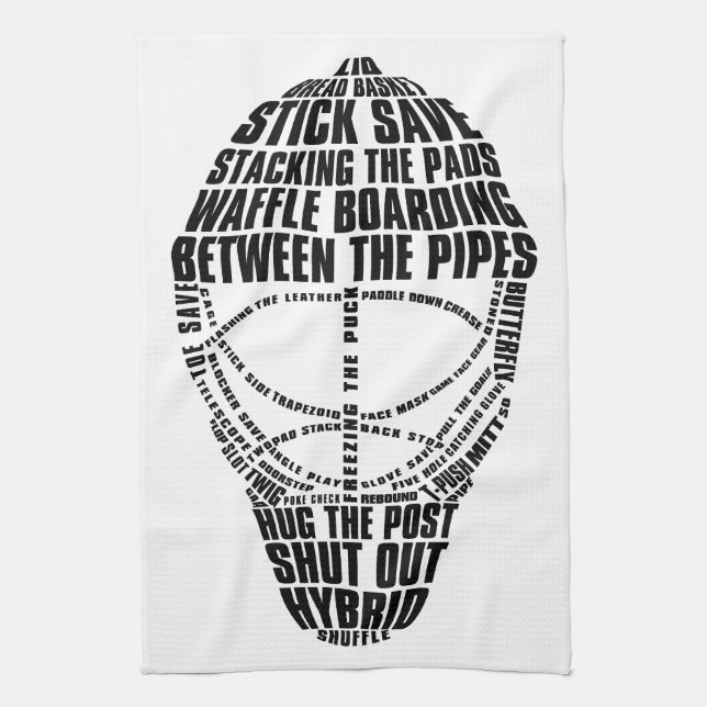 Hockey Goalie Mask Typography Kitchen Towel Kökshandduk (Vertikal)