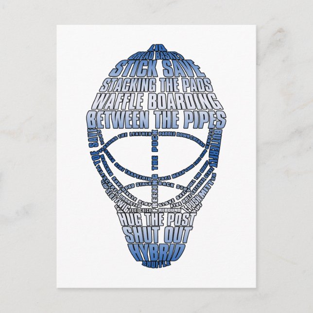 Hockey Goalie Mask Vykort (Framsida)