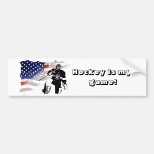 Hockey Goalie och US Flagga Car Bildekal