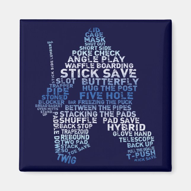 Hockey Goalie Ord Art Magnet (Framsidan)