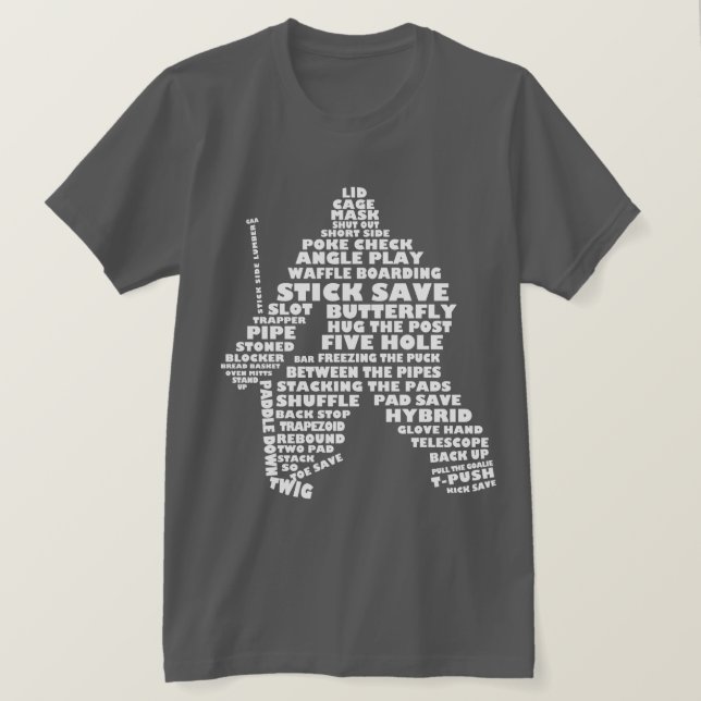 Hockey Goalie Ord Art T-Shirt (Design framsida)