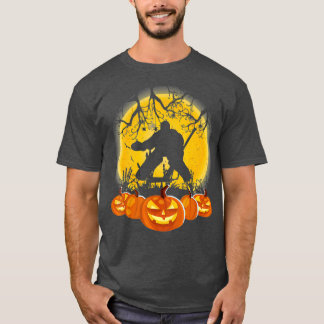Hockey Goalie Pumpkin Halloween T Shirt