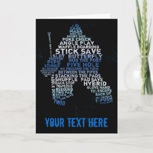 Hockey Goalie Text Art Greeting Card Kort