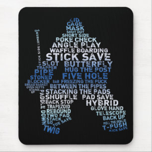 Hockey Goalie Text Mousepad Musmatta