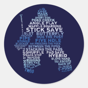 Hockey Goalie Text Stickers Runt Klistermärke
