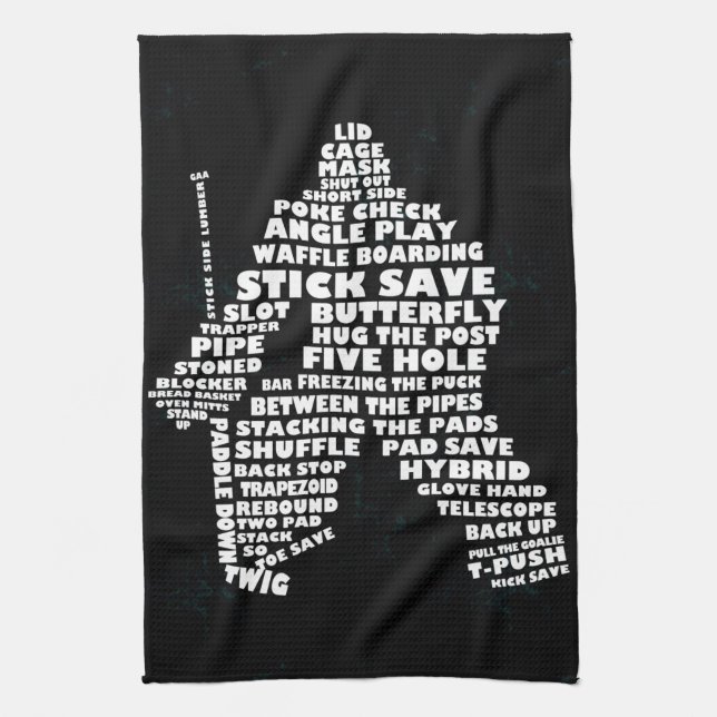 Hockey Goalie Typography Kitchen Towel Kökshandduk (Vertikal)