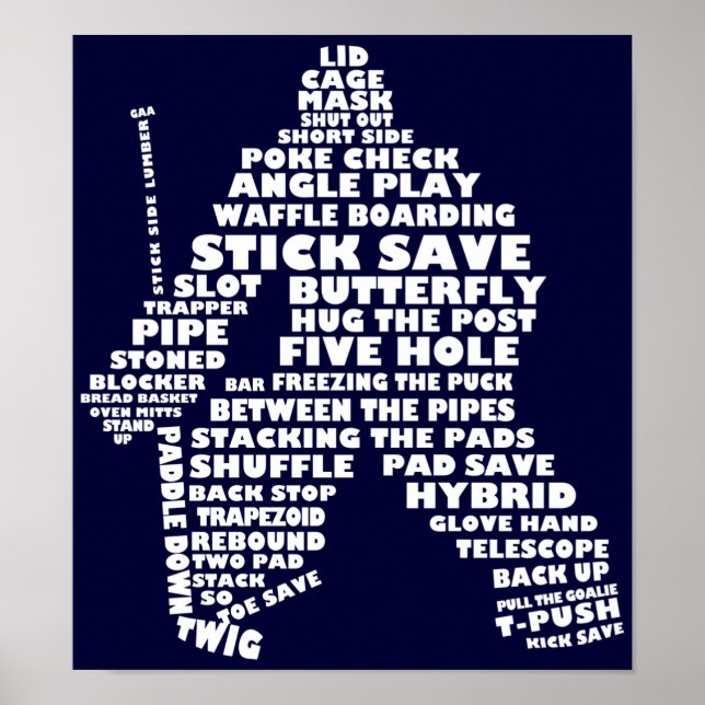 Hockey Goalie Typography Poster (Framsidan)