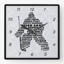 Hockey Goalie Typography Wall Clock
