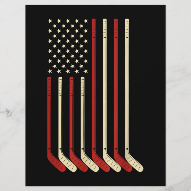 Hockey Goalie USA flagga Hockey Stick Ice Hockey Brevhuvud (Framsida)