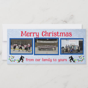 Hockey God jul Flat Photo Card