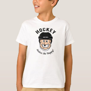 Hockey gör mig Lycklig Funny Hockey Player T Shirt
