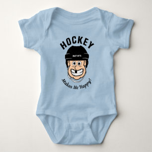 Hockey gör mig Lycklig Funny Tecknad Hockey Player T Shirt