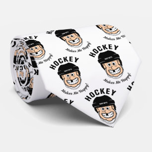 Hockey gör mig Lycklig Tecknad Slips