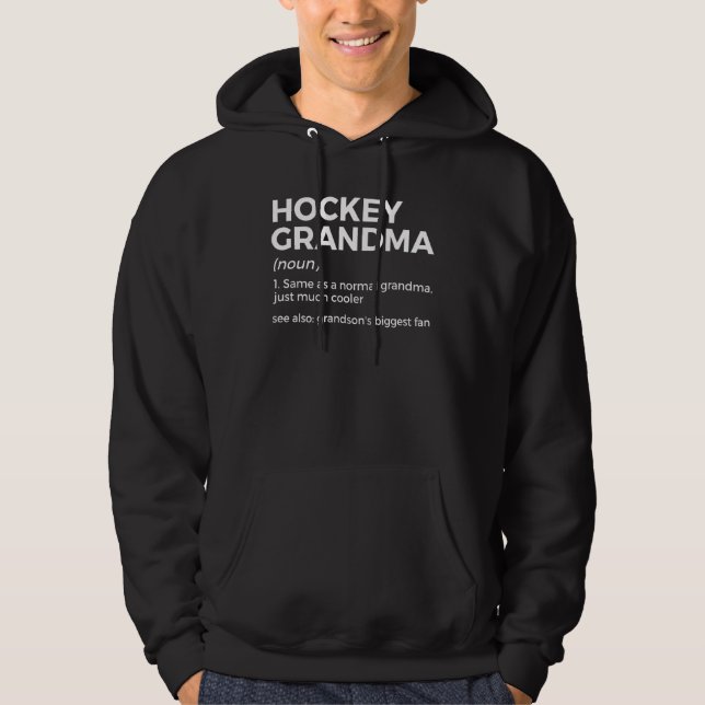 Hockey Grandma Definition Grandson's Biggest Fan Hoodie (Framsida)