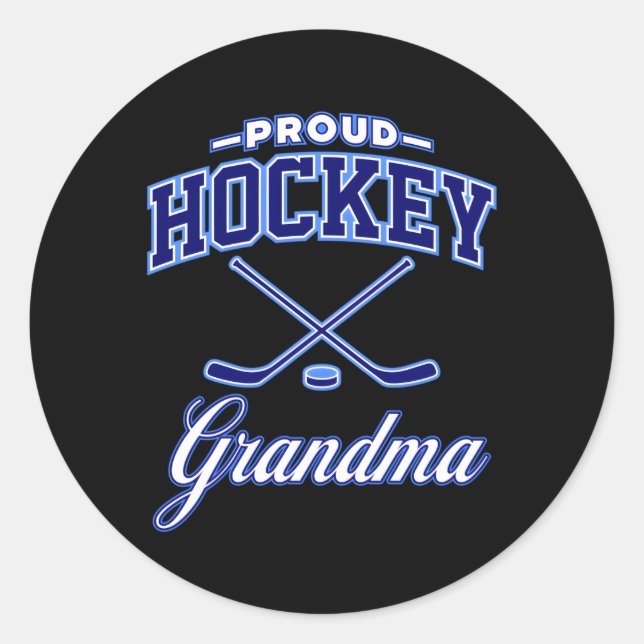 Hockey Grandma for Runt Klistermärke (Framsida)