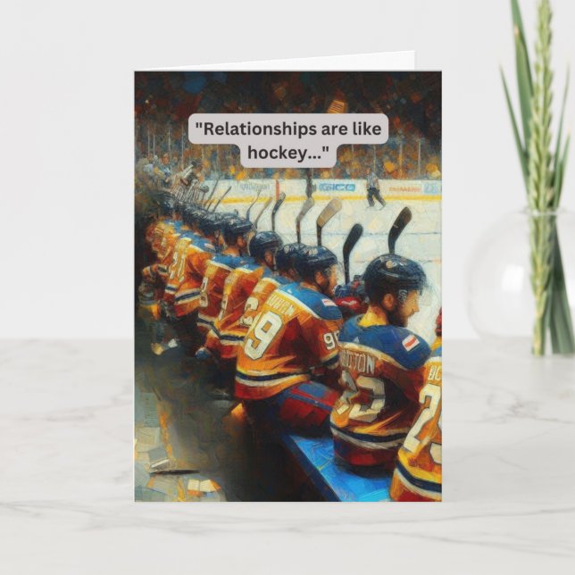 Hockey Greeting Card Funny - "Line Change" (radbyt Kort (Framsida)