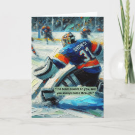 Hockey Greeting Card Goalie Last Line of Defense Kort