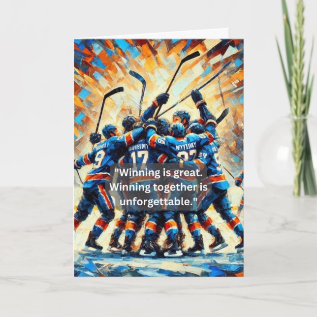 Hockey Greeting Card - "Winning Together" Kort (Framsida)