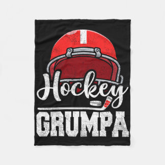 Hockey Grumpa Hockey Player Game Day Fars dag Fleecefilt