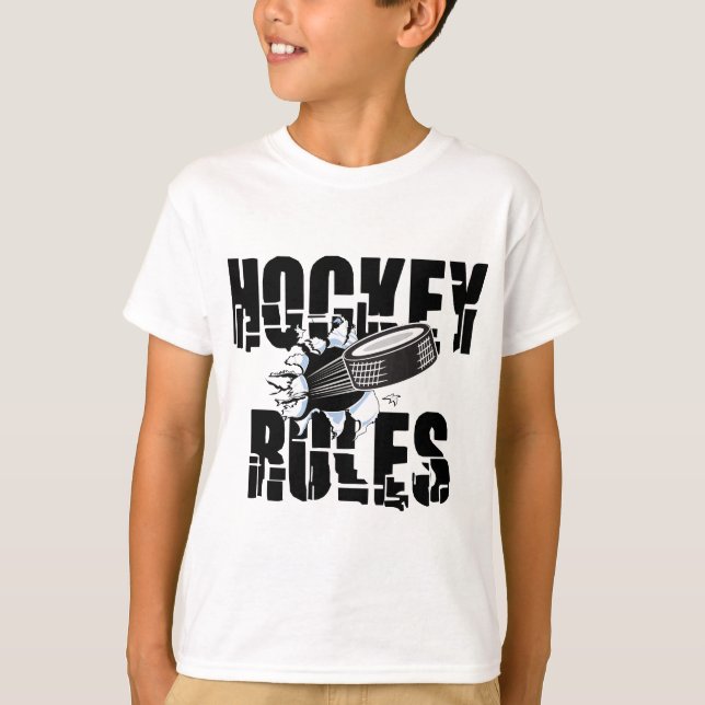Hockey härskar ungar t shirt (Framsida)