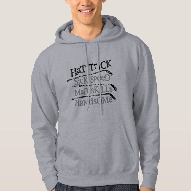 Hockey Hat Trick Sweatshirt Med Luva (Framsida)