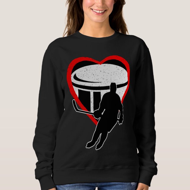 Hockey Heart Sport Love Anti Valentines Day T Shirt (Framsida)