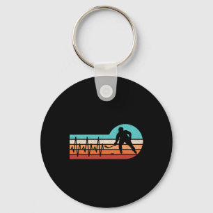 Hockey Heartbeat Retro Ishockeyspelare Män Pojkar  Nyckelring