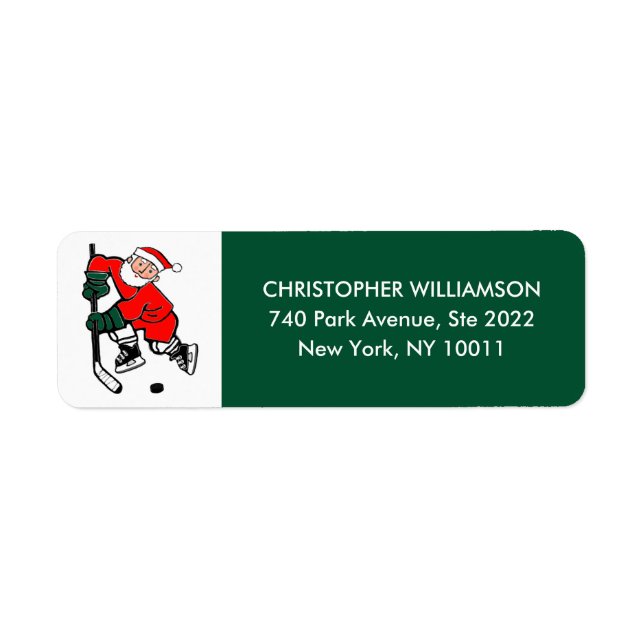 Hockey Helgdag Label Returadress Etikett (Framsidan)